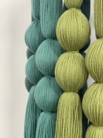 Lustre en macramé à franges multicolores, abat-jour en tissu fait main de style bohème pour boutique, décoration de la maison