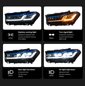 Ensemble de phares LED pour <span class=keywords><strong>BMW</strong></span> Série 5 G30 G31 2018-2023, double lentille de projecteur DRL, signal E-Mark, LHD, Plug and Play - Product Image 2
