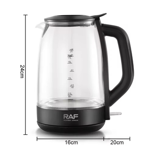 Bouilloire électrique thermostatée en verre avec anneau lumineux bleu, intérieur sans BPA, 2,0 L avec lampe LED - Product Image 5