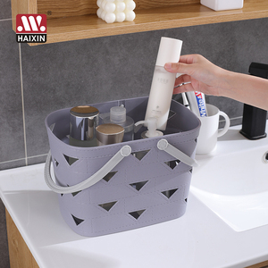 Cestas Organizadoras de Plástico con Asas para Baño, Cocina y Compras, Color Blanco y Gris, Marca Haixin - Product Image 4