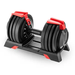 Free Weights For Gym Machine Exercise Equipment Fitness 24Kg Adjustable Round Dumbbell Square With 10 Discs For Body