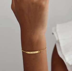 Braccialetto di <span class=keywords><strong>San</strong></span> <span class=keywords><strong>Valentino</strong></span> regalo di moda con citazione di gioielli Skinny Bar personalizzato scritto <span class=keywords><strong>a</strong></span> mano Jietao con scritta <span class=keywords><strong>a</strong></span> mano braccialetto di moda ipoallergenico - Product Image 4