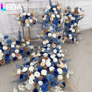LEDA ชุดดอกไม้ประดับหรูหรา ลูกบอลดอกไม้ สีฟ้า ขาว ทอง ผสมผสานการจัดดอกไม้ งานแต่งงาน ดอกไม้ประดิษฐ์สำหรับตกแต่งงานแต่งงาน - Product Image 1