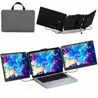 Ekstensi Layar Laptop Tiga Lipat S2 14" 1080P HD IPS Monitor Ganda Portabel untuk Laptop 13.3-17" Plug & Play