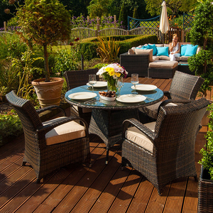 Nouvelle création PE rotin meubles de jardin en plein air 8 pièces chaises en rotin rond en <span class=keywords><strong>osier</strong></span> <span class=keywords><strong>table</strong></span> - Product Image 2