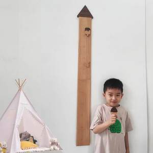 Règle de mesure de la hauteur des enfants Règle murale en bois Autocollants de hauteur de croissance pour bébé Cadeaux de vacances Règle de mesure de la hauteur du bébé - Product Image 3