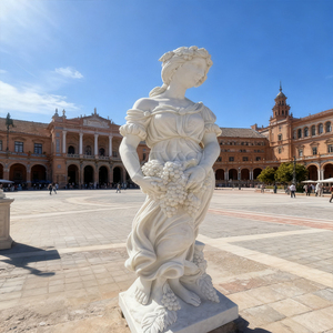 Statue en marbre blanc de la Jeune Vierge aux Vignes avec surface polie délicate et <span class=keywords><strong>traitement</strong></span> imperméabilisant pour villas européennes, jardins et hôtels - Product Image 4