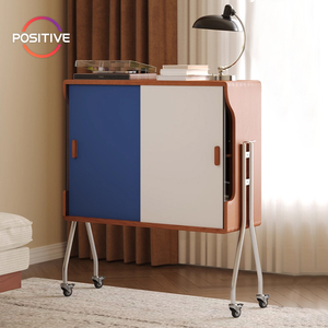 Moderno semplice soggiorno amovibile armadietto di stoccaggio antico stile legno di ciliegio colore legno massello divano armadietto laterale - Product Image 1