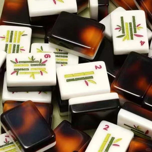 Fichas de Mahjong Americanas de Acrílico Premium con Acabado Brillante Efecto Carey, Diseño de Bambú, Juego Estándar de 166 Fichas para Juego en Casa y Recreación - Product Image 1