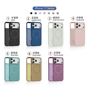 Mode Haute Qualité Silicone Souple TPU Personnalisé Antichoc Magnétique Mat Téléphone étui pour <span class=keywords><strong>iphone</strong></span> 17 Air 16 15 14 Pro Max Plus Couverture - Product Image 2