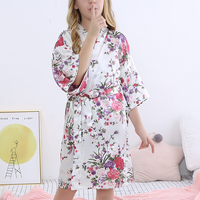Batas de Satén de Verano para Niñas, Estampado Floral Personalizado, Ropa de Dormir Suave, Ropa de Casa Informal, Camisón, Vestido de Fiesta, Regalo para Niñas