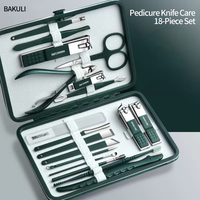 Ensemble coupe-ongles en acier inoxydable avec sac pliant, kit de manucure, ciseaux, outil de beauté, 8 à 18 pièces