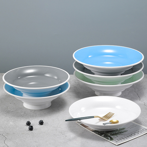 Hot Pot Restaurant Buffet Plate Melamine Blue Plate Pasta Deep Plates