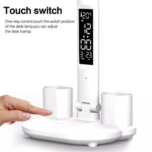 โคมไฟอ่านหนังสือ LED แบบ USB โคมไฟตั้งโต๊ะอเนกประสงค์พร้อมปฏิทินวันที่ ไฟกลางคืนแบบสัมผัส พร้อมที่ใส่ปากกา สำหรับโคมไฟตั้งโต๊ะในห้องนอน - Product Image 2