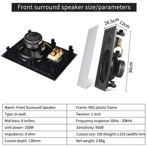 Hifi Inwall Loa 100Watts Trần Treo Tường Rạp Hát Tại Nhà Surround Vô Hình Nhúng Rạp Chiếu Phim Loa - Product Image 5