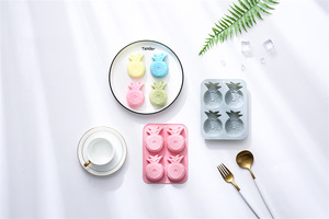 4-Cavity <b>Pineapple</b>‑Themed Silicone Cake Molds Food-Grade Reusable Cute Silicone Magnetic Chocolate, Candy & Ice DIY Mold - Product Image 2