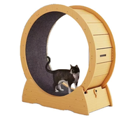 Structure d'escalade moderne pour chat en bambou avec roue de course cylindrique silencieuse pour chats