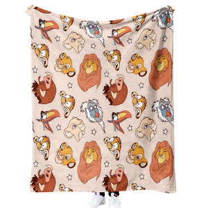 Giá rẻ bán buôn phim hoạt hình sư tử động vật in chăn tùy chỉnh lông cừu flannel ném chăn - Product Image 2