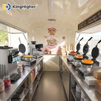 Remorque de cuisine mobile personnalisée en acier inoxydable, camion à gaufres, station de vente de crème glacée, pour entreprise commerciale de restauration de rue