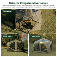 Tente gonflable Coody Hubshelter Pro Air - Vert armée, quatre saisons, pour famille de 4 à 6 personnes, durable, en coton, portable, pour le camping