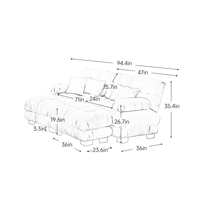 [US Stock] Sofa Tidur Cloud Couch untuk Ruang Tamu, Sofa Chenille 2 Dudukan dengan 2 Bantal Penyangga Punggung, Pengiriman Domestik AS, MOQ 1
