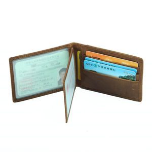 ที่ใส่บัตรหนังแท้กระเป๋าสตางค์ใส่ใบขับขี่แบบวินเทจที่ใส่เอกสารหนังน้ำมันแบบเปิด3<span class=keywords><strong>ช</strong></span>่อง - Product Image 4