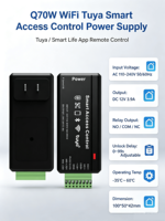 Contrôle d'accès intelligent WiFi Tuya, alimentation mobile DC12V, déverrouillage à distance via l'application Tuya, lecteur Wiegand26/34 pour système de verrouillage de porte