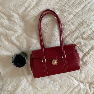Red Women's Shoulder Bag Claret Color <b>Snap</b> <b>Fasteners</b> Zippered Pocket Everyday Use - Product Image 3