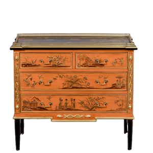 Tavolino antico della consolle della mobilia curva oro e legno giallo del corridoio con il gabinetto d'angolo domestico della mobilia di arte <span class=keywords><strong>orientale</strong></span> - Product Image 1