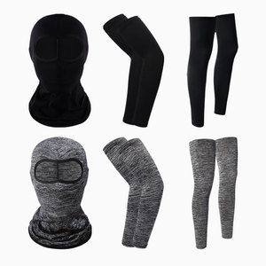 Unisex Full Face Sun Protection Mask Leg Covers Outdoor Cycling Set UV Protection Solid Color Adult Size - Product Image 2