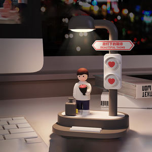 Nouvelle veilleuse de chevet USB rechargeable avec support de téléphone portable, veilleuse créative, cadeau de Saint-Valentin, lumière d'ambiance - Product Image 2