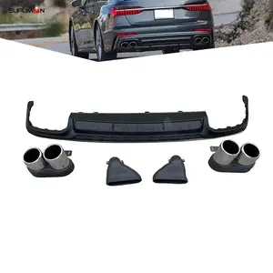 SUPUMAN ABS Performance rear bumper kit for audi a6 rear diffuser with exhaust pipe body kit s series s6 style accessories 2019+
