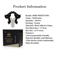 BORN PRETTY PRO Formes d'extension d'ongles professionnelles longue longueur Formes d'extension d'ongles auto-adhésives pour constructeur acrylique Gel d'ongles