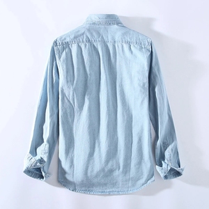 2020 primavera degli uomini di Modo Cotone A Maniche Lunghe Camicie Casual Camicia di Jeans di Grandi Dimensioni Gli Uomini Camice di Vestito Normale - Product Image 4