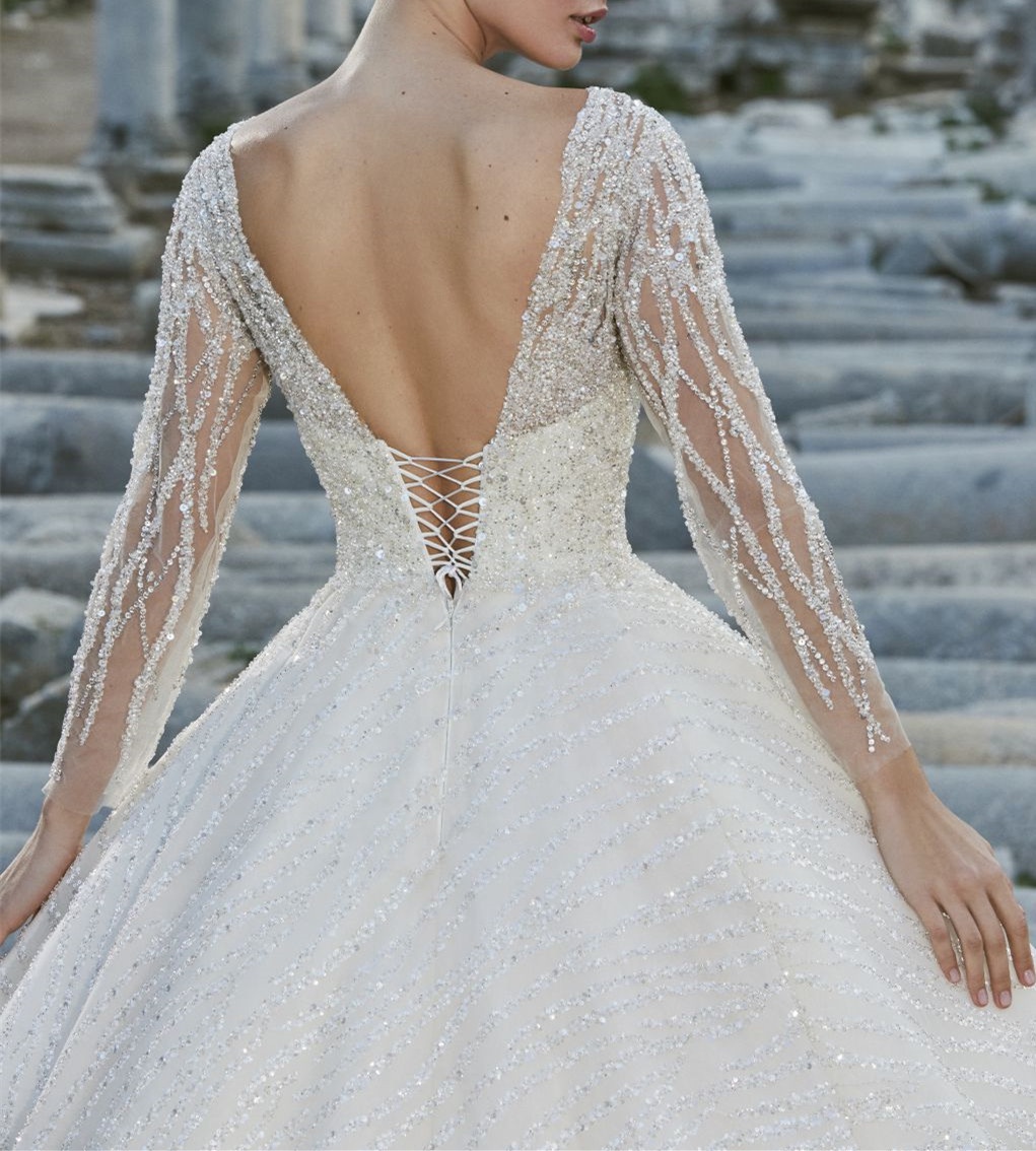 self portrait beaded tulle mini dress Simple Crepe Wedding Dresses With Beaded Backless – MakerryBridal