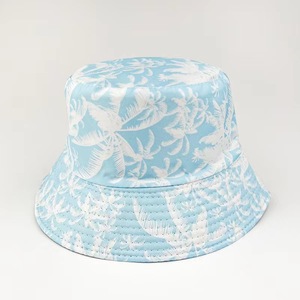 Nueva moda impresa palma de coco doble cara reversible cubo sombrero verano <span class=keywords><strong>playa</strong></span> <span class=keywords><strong>pescador</strong></span> gorra cubo sombrero - Product Image 6