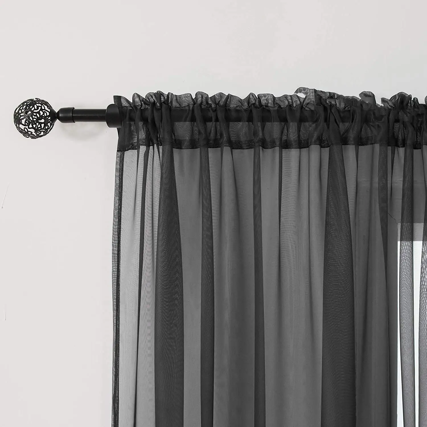 Siyah şeffaf vual perdeler perdeler çubuk cep lambası filtreleme perdeler perdeler panelleri yatak odası oturma odası bölüm zemin