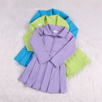 Robe de yoga unie pour bébé avec short, séchage rapide, manches longues, robes mi-longues pour adolescentes, vêtements de sport respirants pour enfants
