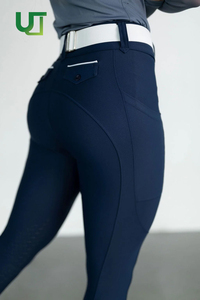 Nouveaux pantalons d'équitation en silicone bleu marine RTS pour femmes, collants d'équitation, jodhpurs, leggings d'équitation avec poche - Product Image 2