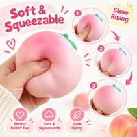 Groothandel Langzaam Stijgende Perzik Squishy Speelgoed Zacht Fruitvormig Sensorisch Stressverlichtend Fidget Squeeze Speelgoed Aangepast Logo Privélabel