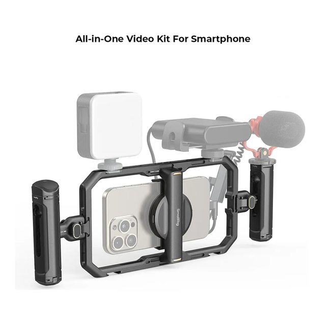 For Universal All-in-One Aluminum Wireless Control Dual Handles Dimensions Smartphone Video Rig Kit
