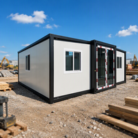 Maison mobile préfabriquée pliable et extensible de 20 pieds ou 40 pieds, 1 chambre, type conteneur