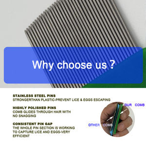 بسعر المصنع شعر حيوانات أليفة من الفولاذ المقاوم للصدأ مع مقبض طويل لمزيل البقع المسيل للدموع مشط خالي من النت - Product Image 5