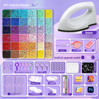 Kit de perles à fusionner avec stylo chauffant, 24-192 couleurs vives, ensemble complet de perles Perler, 8 options, stylo à perles amélioré, jouet éducatif pour loisirs créatifs DIY