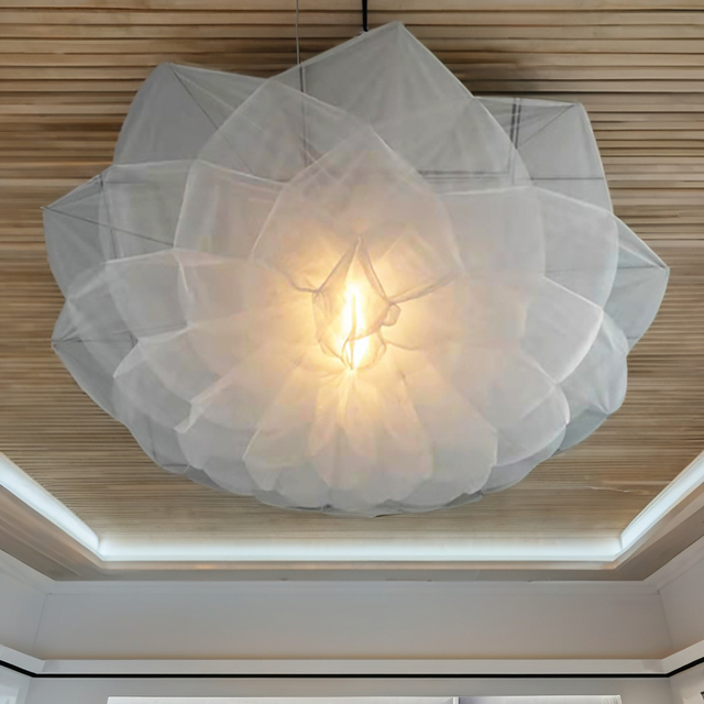 Kinetic Lifting Automatic Opening Flower Light Large 1 m Mechanical Kinetic Flower for Interior Decorative Lighting
