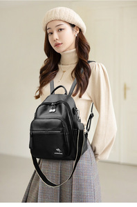 New Arrivals High Quality PU <b>Leather</b> <b>Backpack</b> Women Fashion School Bags Teenager Girls <b>Large</b> Capacity Casual Ladies <b>Backpacks</b> - Product Image 2