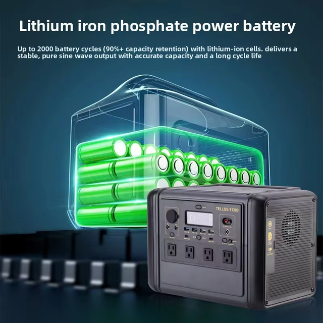 220v 1000w 1kw Lifepo4 High Capacity Outlet Ev 12v Dc Emergency Solar Portable Power Station 1200w for Camping