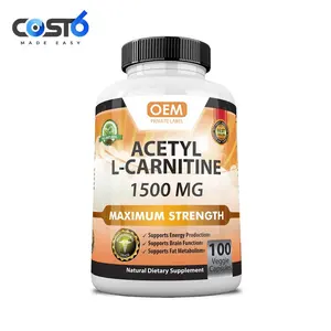 Kapsul asetil l-karnitin asli nutrisi olahraga mendukung fokus memori dan kapsul produksi energi dengan asam amino asetil