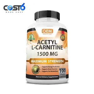 Capsule di acetil L-carnitina originali la nutrizione sportiva supporta la messa a fuoco della memoria e le capsule di produzione di energia con aminoacidi acetil