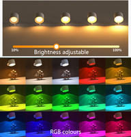 Lampe de nuit à batterie rechargeable, changement de couleur RGB CCT, lampe murale à double face à intensité variable, lumière sans fil magnétique pour salon